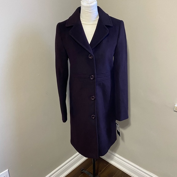 Jones New York Single-Breasted Notch-Collar Coat - Picture 1 of 5